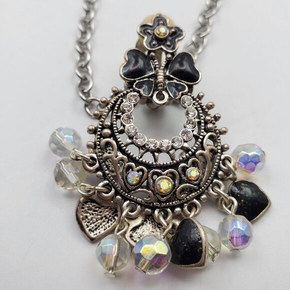 Gothic charm aurora borealis repurposed‎ necklace N2130 - Picture 2 of 5